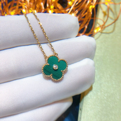 [Plus&Max]CLOVER 15MM DIAMOND TURQUOISE NECKLACE