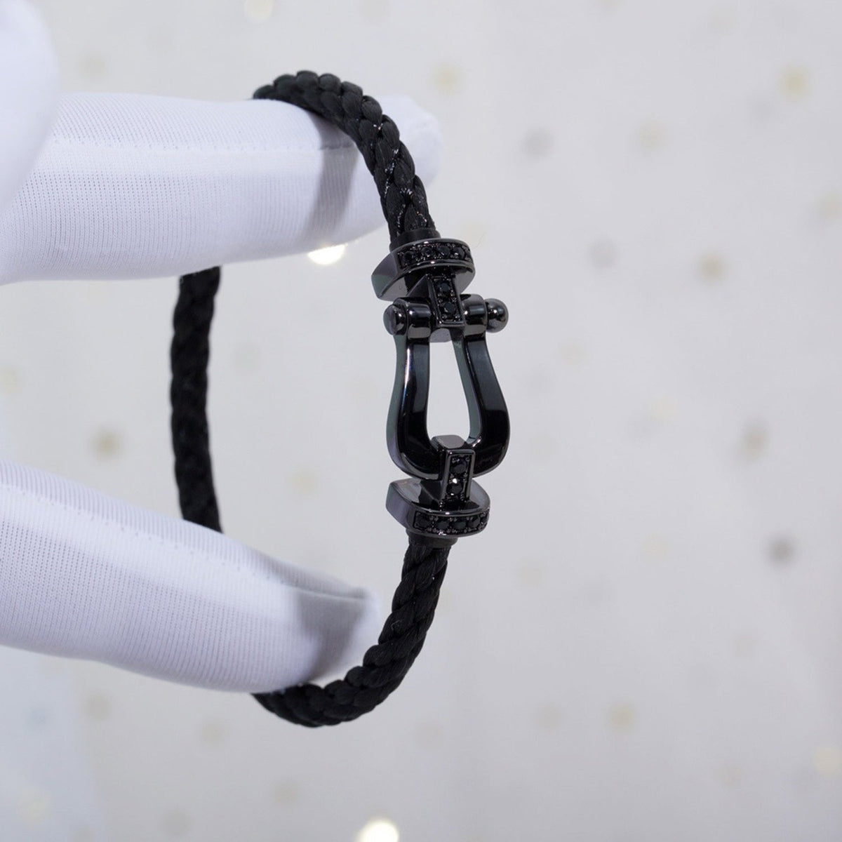 [Plus&Max]FORCE LARGE SERIES HORSESHOE BLACK SAMURAI BRACELET