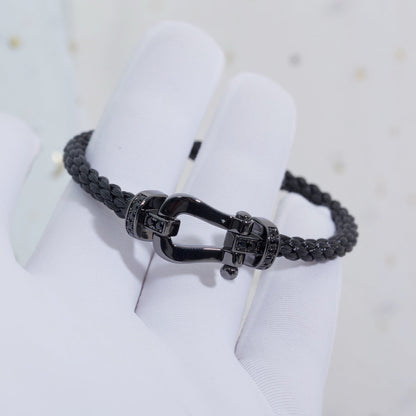 [Plus&Max]FORCE LARGE SERIES HORSESHOE BLACK SAMURAI BRACELET