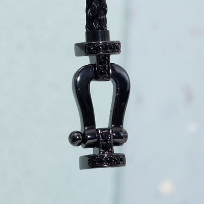 [Plus&Max]FORCE LARGE SERIES HORSESHOE BLACK SAMURAI BRACELET