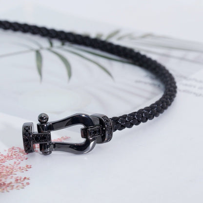 [Plus&Max]FORCE LARGE SERIES HORSESHOE BLACK SAMURAI BRACELET