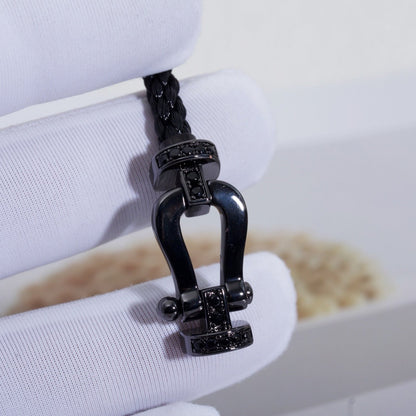 [Plus&Max]FORCE LARGE SERIES HORSESHOE BLACK SAMURAI BRACELET