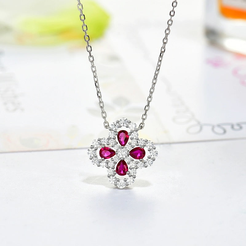 [Plus&Max]LOOP NECKLACE FULL MOTIF DIAMOND 16MM MULTIPLE COLORS