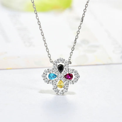 [Plus&Max]LOOP NECKLACE FULL MOTIF DIAMOND 16MM MULTIPLE COLORS