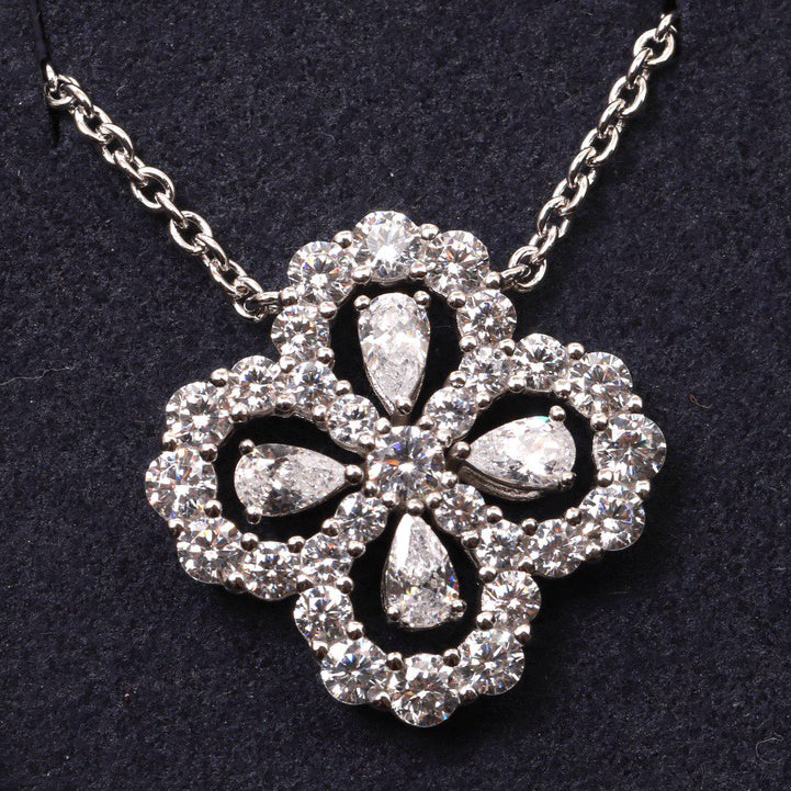 [Plus&Max]LOOP NECKLACE FULL MOTIF DIAMOND 16MM MULTIPLE COLORS