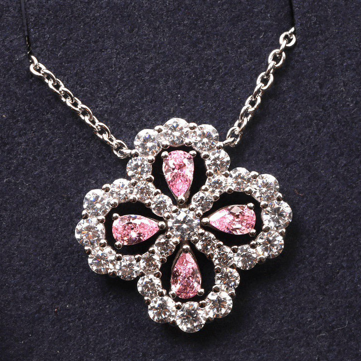 [Plus&Max]LOOP NECKLACE FULL MOTIF DIAMOND 16MM MULTIPLE COLORS