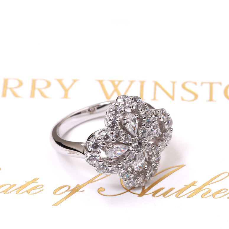 [Plus&Max]LOOP RING FULL MOTIF DIAMOND 16MM SILVE