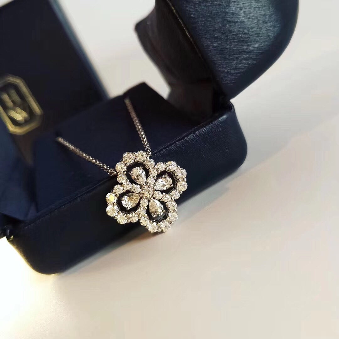 [Plus&Max]LOOP NECKLACE FULL MOTIF DIAMOND 16MM MULTIPLE COLORS