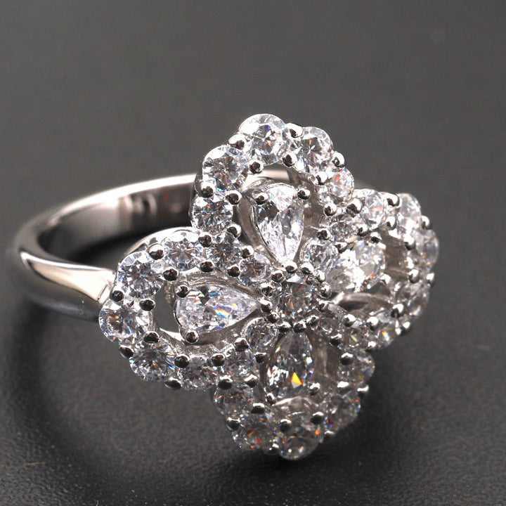 [Plus&Max]LOOP RING FULL MOTIF DIAMOND 16MM SILVE