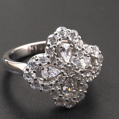 [Plus&Max]LOOP RING FULL MOTIF DIAMOND 16MM SILVE