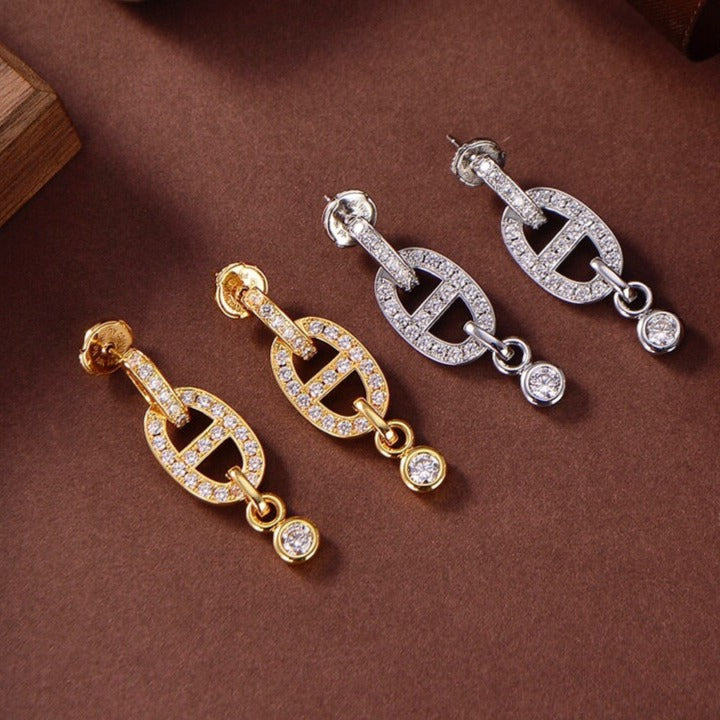 [Plus&Max]HM CHAINE DIAMOND EARRINGS