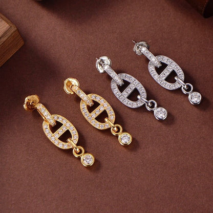 [Plus&Max]HM CHAINE DIAMOND EARRINGS