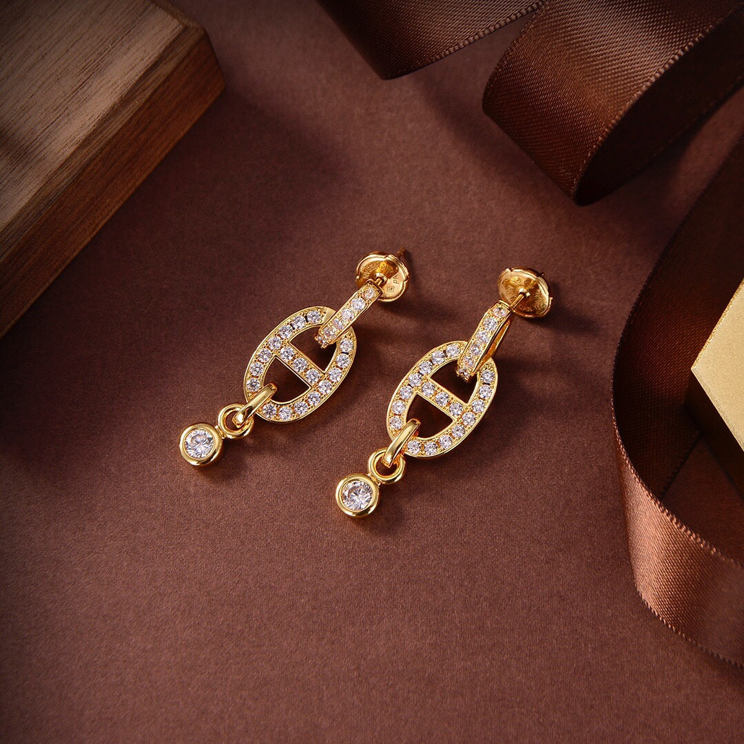 [Plus&Max]HM CHAINE DIAMOND EARRINGS