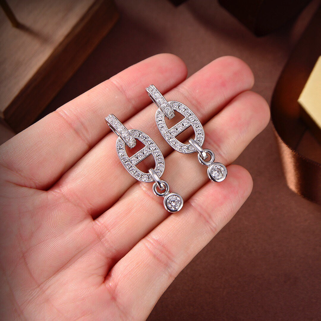 [Plus&Max]HM CHAINE DIAMOND EARRINGS