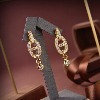 [Plus&Max]HM CHAINE DIAMOND EARRINGS