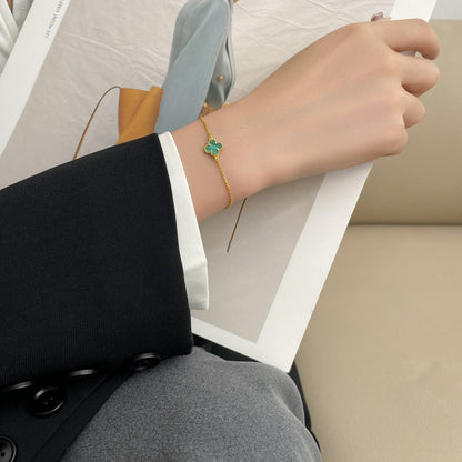 [Plus&Max]CLOVER BRACELET MALACHITE 1 MOTIF