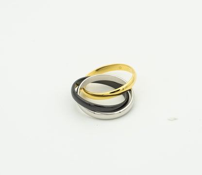 [Plus&Max]TRINITY RING BLACK GOLD SILVER