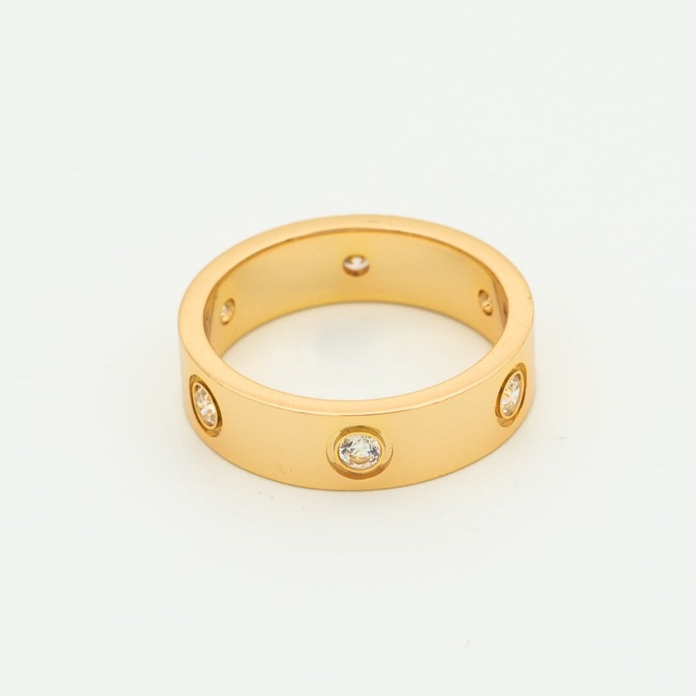 [Plus&Max]LOVE RING 5.5MM 6 DIAMONDS PINK GOLD