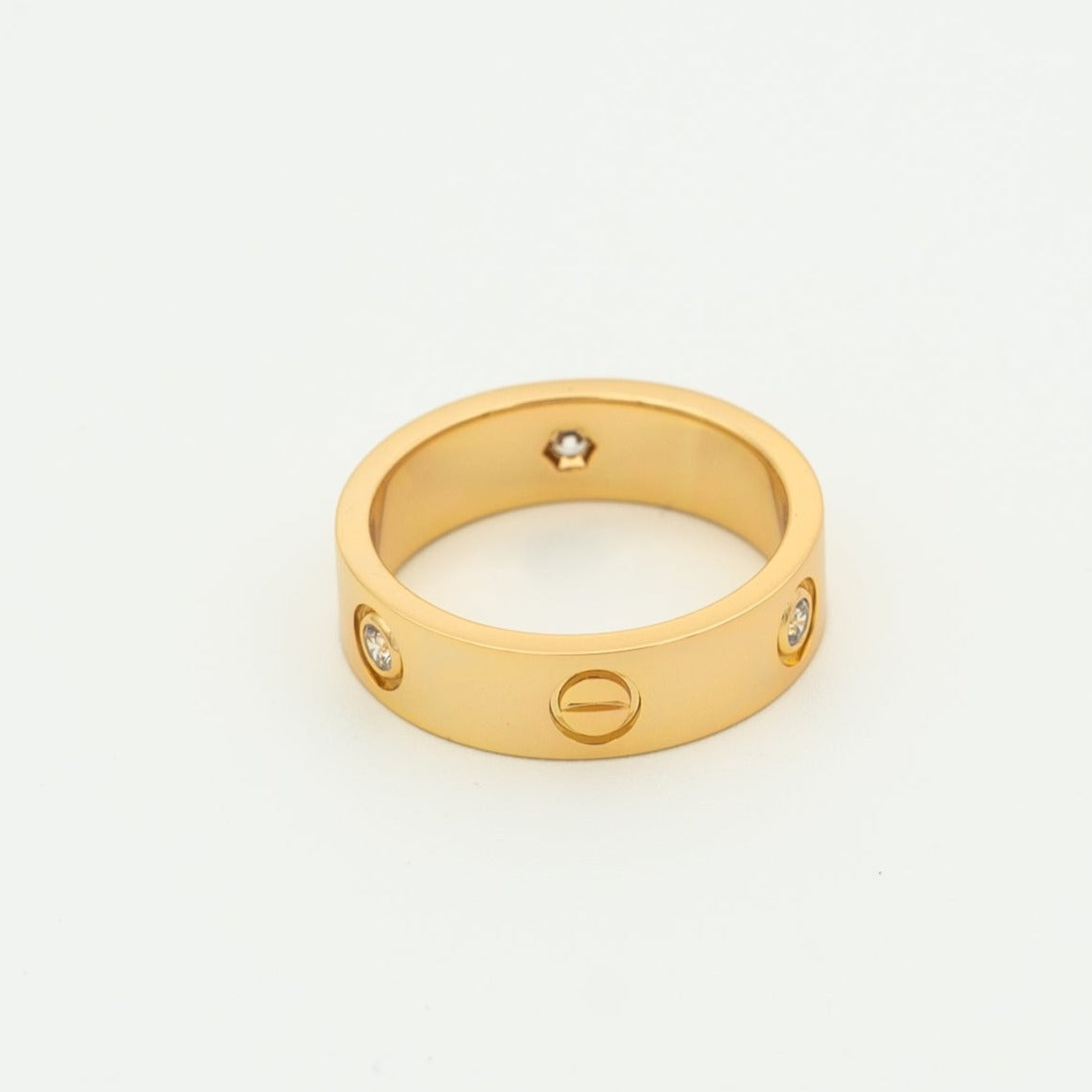 [Plus&Max]LOVE RING 5.5MM 3 DIAMONDS PINK GOLD