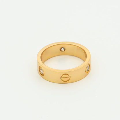 [Plus&Max]LOVE RING 5.5MM 3 DIAMONDS PINK GOLD