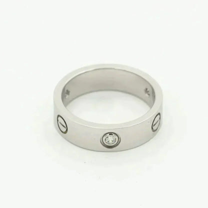 [Plus&Max]LOVE RING 5.5MM 3 DIAMONDS SILVER
