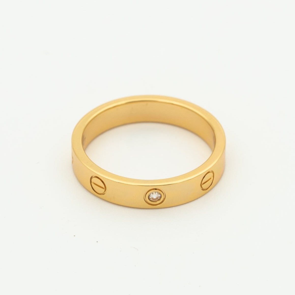 [Plus&Max]LOVE RING 4MM 1 DIAMOND PINK GOLD