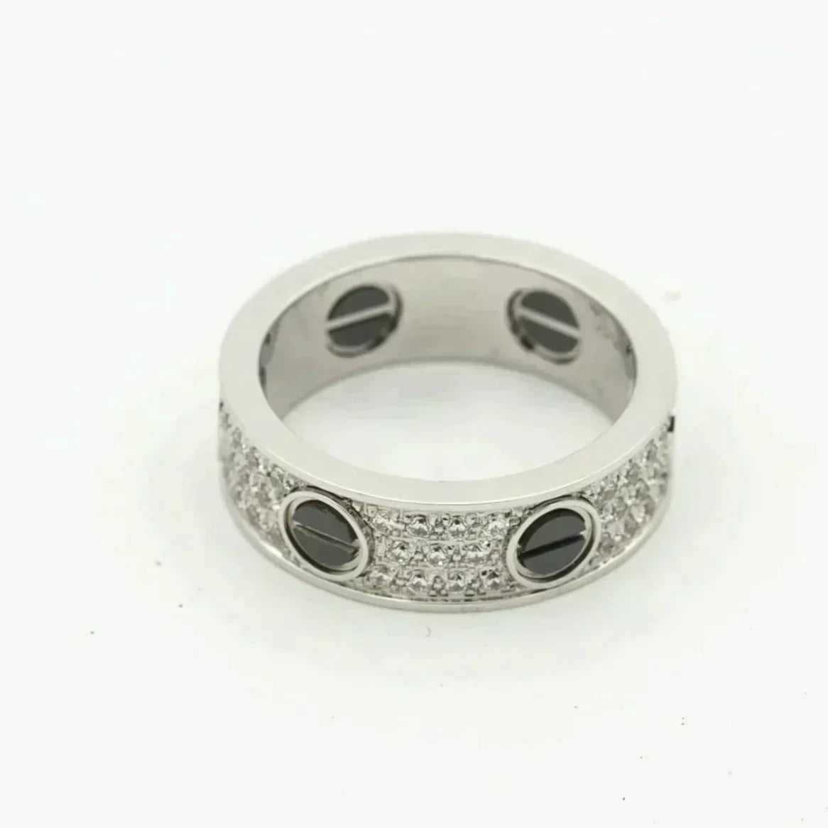 [Plus&Max]LOVE RING 5.5MM DIAMONDS PAVED CERAMIC