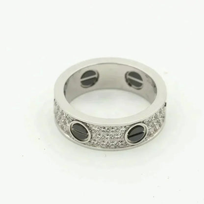 [Plus&Max]LOVE RING 5.5MM DIAMONDS PAVED CERAMIC