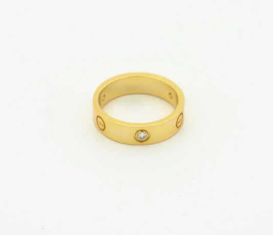 [Plus&Max]LOVE RING 4MM 1 DIAMOND GOLD