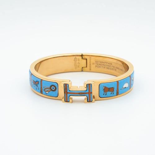 [Plus&Max]H PINK GOLD BRACELET BLUE CERAMIC