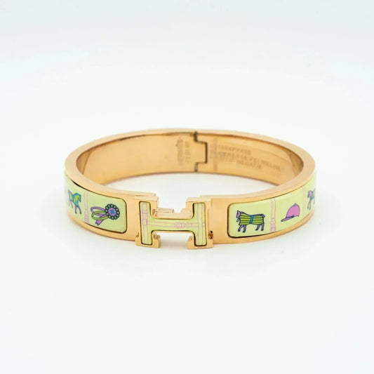 [Plus&Max]H PINK GOLD BRACELET CREAM CERAMIC
