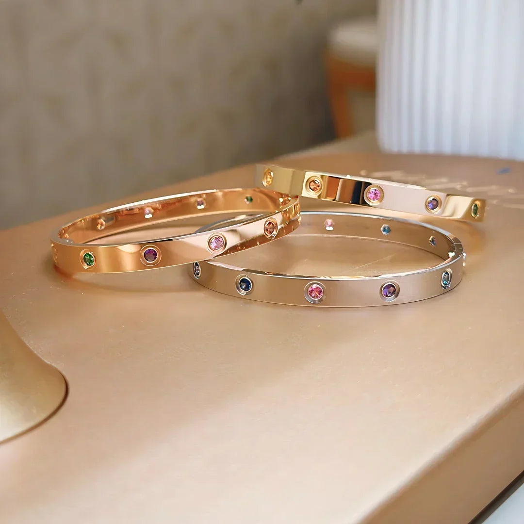 [Plus&Max]Classic 6.1mm Love Bracelet 10-Diamond Multicolor