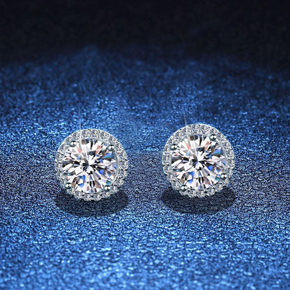 [Plus&Max]CLASSIC 4-PRONG ROUND MOISSANITE STUD EARRINGS
