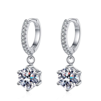 [Plus&Max]CLASSIC 6-PRONG MOISSANITE DROP EARRINGS
