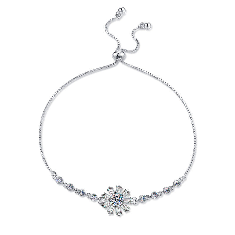 [Plus&Max]RADIANT ICY CRYSTAL SUNFLOWER MOISSANITE BRACELET