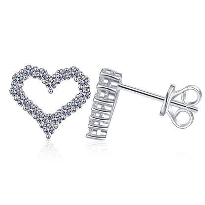 [Plus&Max]SPARKLING HEART-SHAPED MOISSANITE STUD EARRINGS
