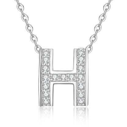 [Plus&Max]FULL-PAVE "H" MOISSANITE PENDANT NECKLACE
