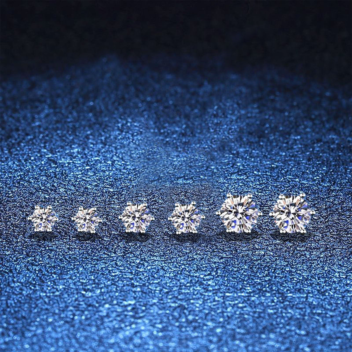 [Plus&Max]SIX-PRONG MOISSANITE EARRINGS