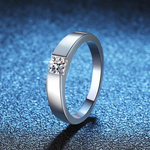 [Plus&Max]SLEEK MINIMALIST COUPLE'S MOISSANITE RING