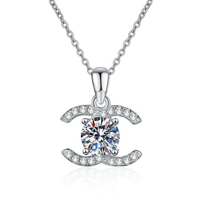 [Plus&Max]CLASSIC INTERLOCKING MOISSANITE PENDANT NECKLACE