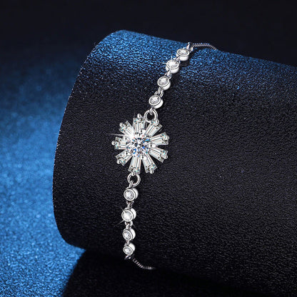 [Plus&Max]RADIANT ICY CRYSTAL SUNFLOWER MOISSANITE BRACELET