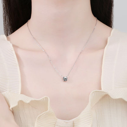 [Plus&Max]CLASSIC FOUR-PRONG SOLITAIRE MOISSANITE NECKLACE