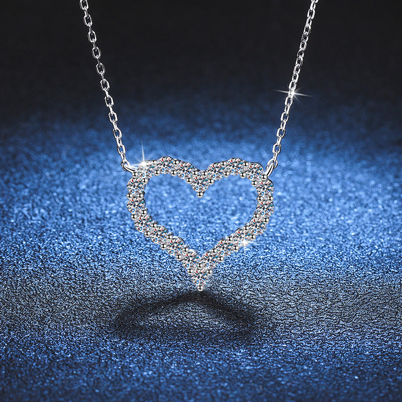 [Plus&Max]ROMANTIC HEART MOISSANITE PENDANT NECKLACE