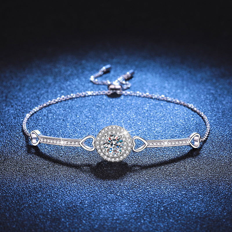 [Plus&Max]INTERLOCKING HEART & CIRCLE MOISSANITE BRACELET