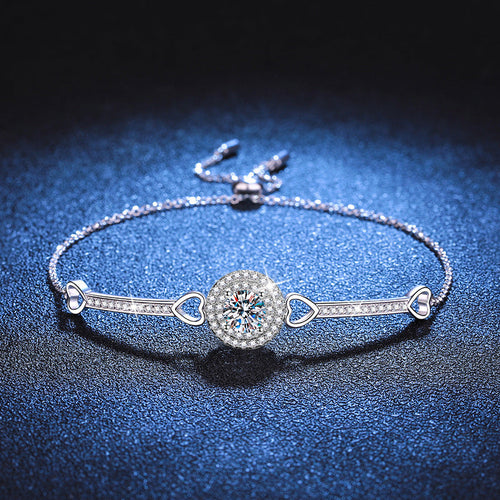 [Plus&Max]INTERLOCKING HEART & CIRCLE MOISSANITE BRACELET