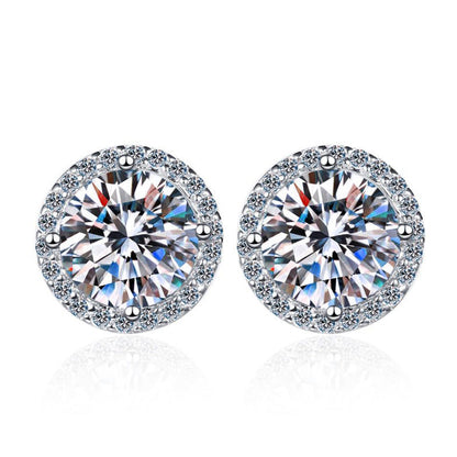 [Plus&Max]CLASSIC 4-PRONG ROUND MOISSANITE STUD EARRINGS