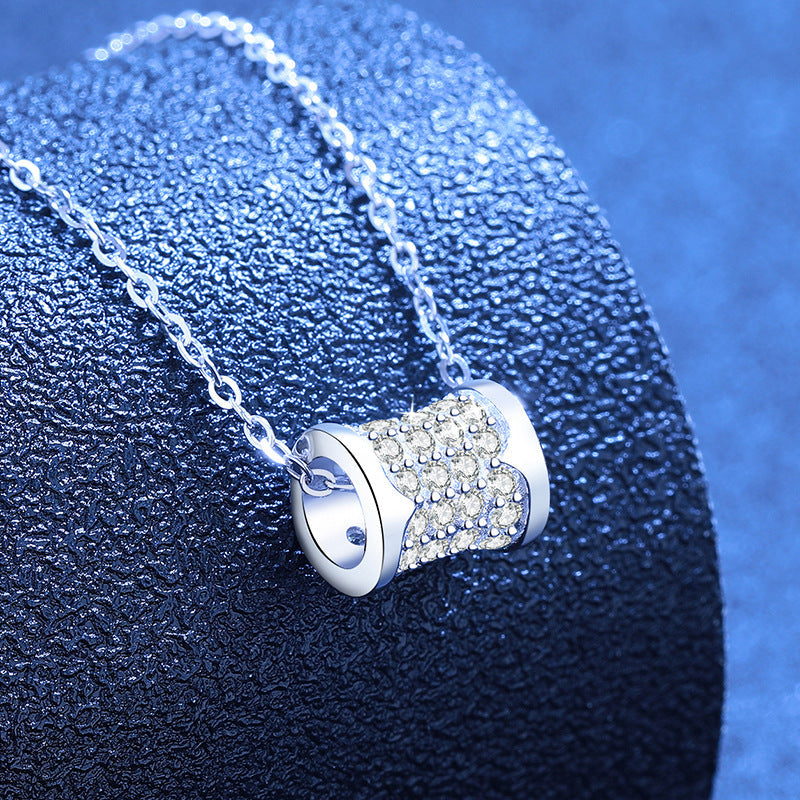 [Plus&Max]FULL-PAVE "HOURGLASS" MOISSANITE NECKLACE