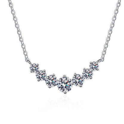 [Plus&Max]MINIMALIST CURVED SMILE MOISSANITE NECKLACE