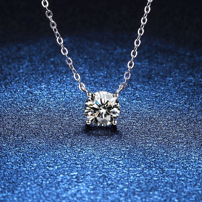 [Plus&Max]CLASSIC FOUR-PRONG SOLITAIRE MOISSANITE NECKLACE
