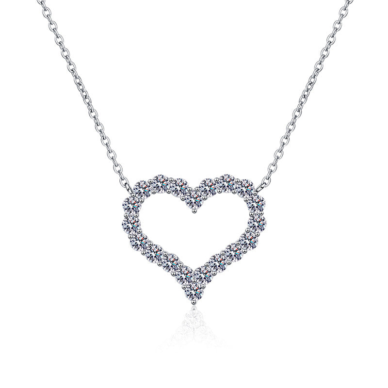 [Plus&Max]ROMANTIC HEART MOISSANITE PENDANT NECKLACE
